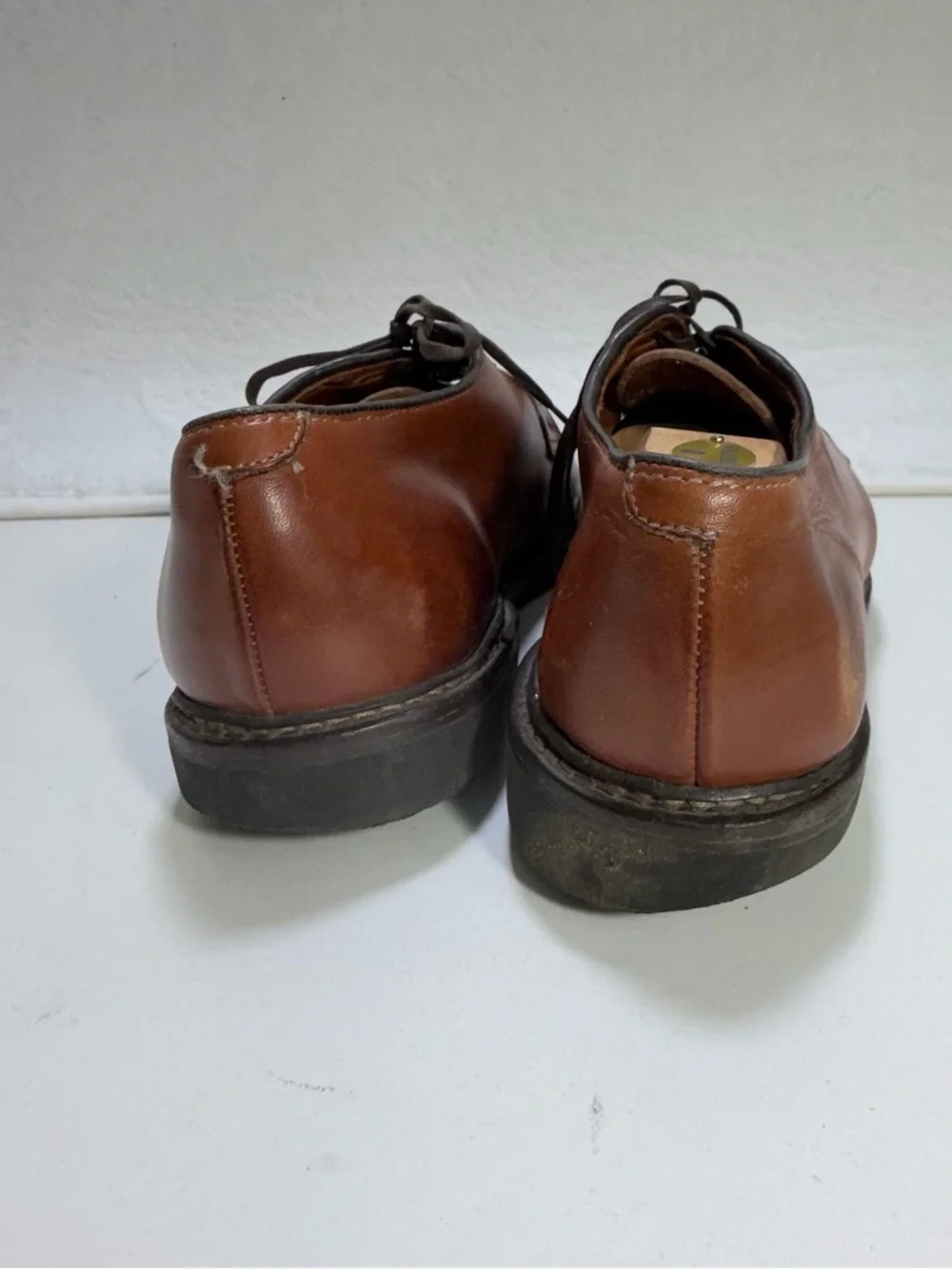 Allen Edmonds Men’s Brown Leather Plain Toe Derby Rubber Sole Shoes Size 10